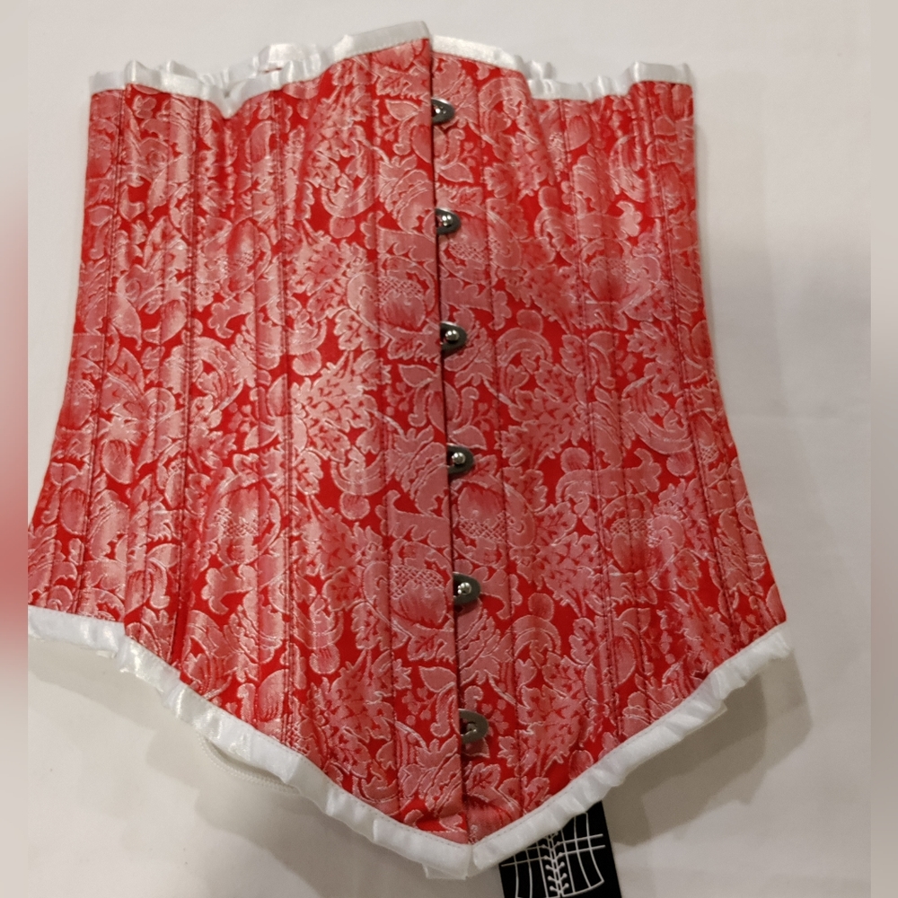 NWT Corsetdeal Size 22 Red & White Pattern Polyester & Cotton Waist Trainer